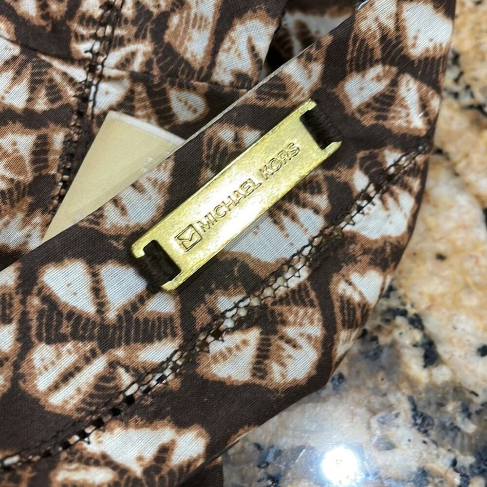 MICHAEL Michael Kors Longline Tunic Brown Printer Longsleeves - Picture 6 of 7